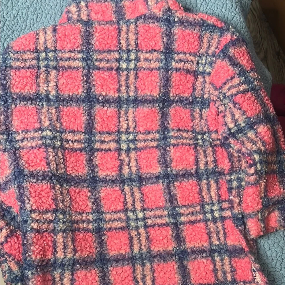 Fashion Nova Kids Pink and Blue Plaid Jacket - Picture 6 of 6